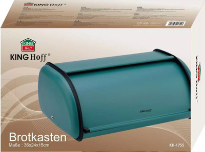Kuti buke KingHoff KH 1755, metal çelik, madhësi e madhe, turkeze