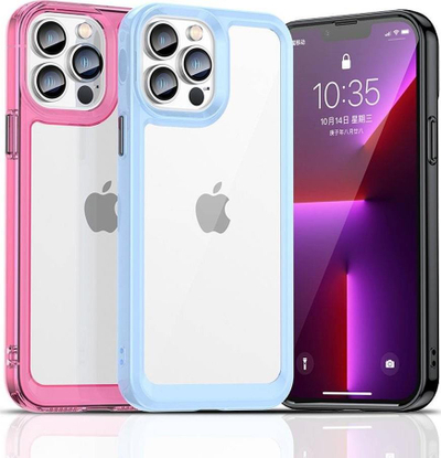 Mbrojtëse telefoni Hurtel Outer Space Case për iPhone 12 Pro Max, kapak i fortë me kornizë xheli, e kuqe