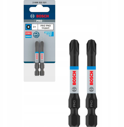 Bit kaçavide Bosch Professional 2608522521 PH3, set 2 copë, metalik