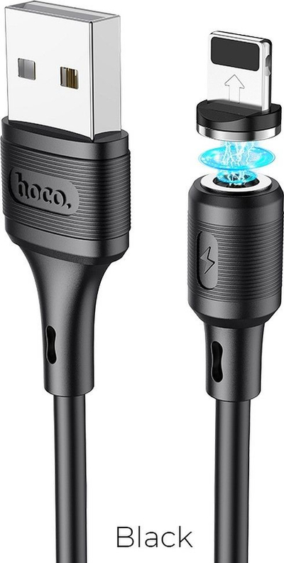 Kabllo karikimi me magnet Hoco Lightning, 1m, vetëm për karikim, e zezë
