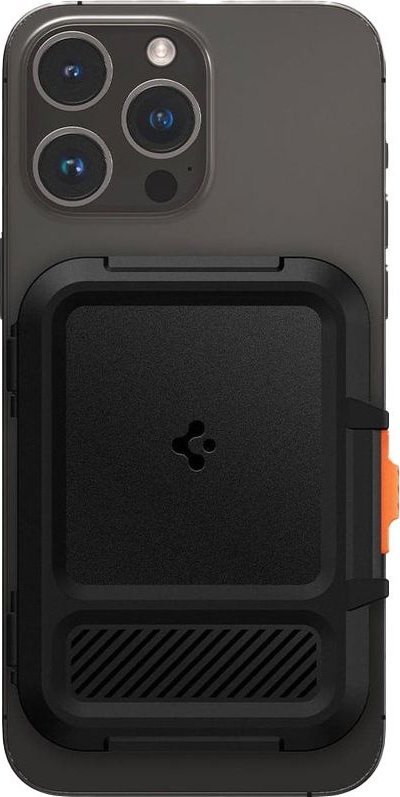 Portofol MagSafe Spigen Lock Fit Mag Fit, me magnet, mekanizëm rrëshqitës, i zi