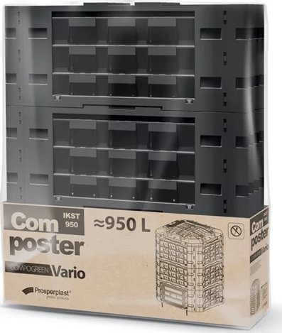 Komposter Prosperplast Compogreen Vario, 950L, plastikë e fortë, i zi
