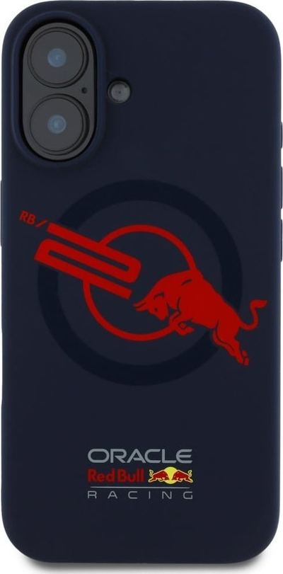 Mbulesë telefoni Red Bull HC Silicone ORBR20 për iPhone 16, MagSafe, silikoni, blu navy