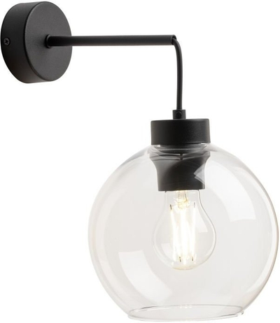 Llambë muri Luminosa Cubus Dome, E27, qelq transparent, e zezë