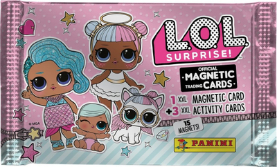 Karta magnetike L.O.L. Surprise Panini, set për me mbledh për kalamajt, rozë