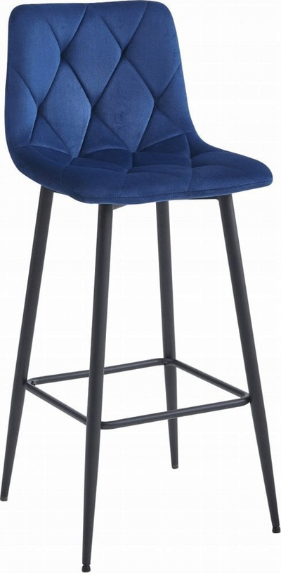 Set karrigesh t’ larta bari Nado, 4 copë, kadife blu navy, këmbë metalike t’ zeza
