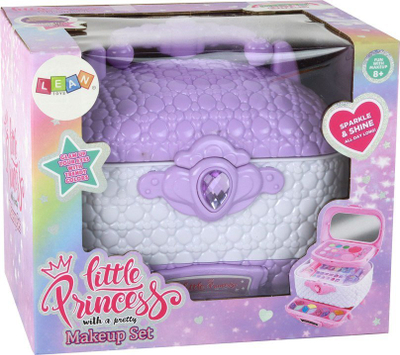 Set lodër grimi Leantoys Purple Beauty Suitcase, me valixhe, për kalamaj, vjollcë