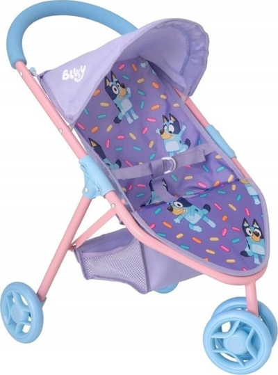 Karrocë lodër për kukulla Bluey Jogger, me rrota të lëvizshme, dorezë e rehatshme, shumëngjyrëshe