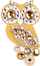 Brosh Owls, i verdhë/bezh, woman