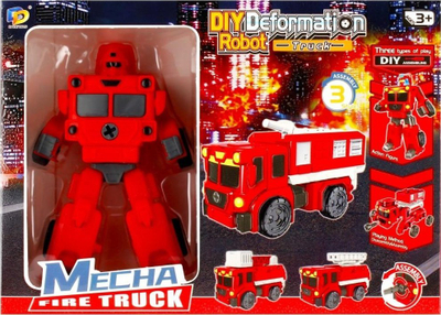 Lodër robot zjarrfikës Mega Creative Mecha Fire Truck, 4 në 1, me vida montimi, e kuqe