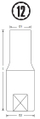 Prizë 12- pikëshe Stanley (STMT73356-8B), 1/2", 25mm, krom