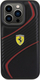Mbulesë telefoni Ferrari Twist Metal Logo për iPhone 15 Pro 6.1", plastike, e zezë