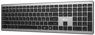Tastierë wireless Otech BT 5.0, Bluetooth USB, panel metalik gri, e zezë