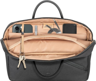 Çantë laptopi Rivacase ECO Case 8124, 15", poliestër RPET, e zezë