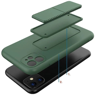 Këllëf telefoni Wozinsky Kickstand, për Xiaomi Redmi Note 9, silikon fleksibël, me stand, blu