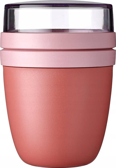 Enë drekë Mepal Ellipse On the Go, me 2 ndarje, plastike, rozë mauve