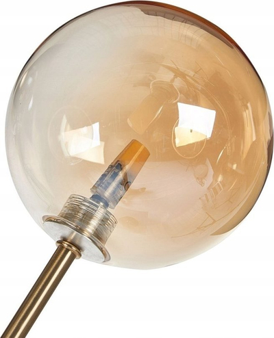 Lampë tavoline TAMESI metal me 3 sfera xhami, ngjyrë ari