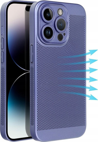 Maskë telefoni Breezy për Xiaomi Redmi Note 13 5G, mbrojtëse me vrima ajrimi, plastike e butë, blu