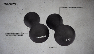 Set pesha dore Avento Bone, 2 x 3 kg, të zeza