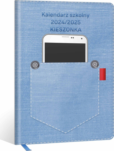 Agjendë shkollore Kieszonka 2024-2025, planifikim javor, 144 faqe, blu xhins