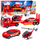 Set lojërash zjarrfikës LEAN Toys 22997, kamion helikopter veturë, me drita dhe tinguj