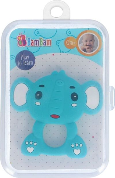 Lodër kafshimi Bam Bam Elephant Case 0/188, për bebe, silikon, shumëngjyrësh