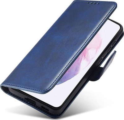 Mbulesë telefoni Samsung Galaxy S22 Ultra, lëkurë eko, me kapak magnetik, blu