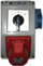 Komplet instalimi elektrik Spamel ZI05R361, prizë 32A 4P+2P+PE, IP44, i kuq