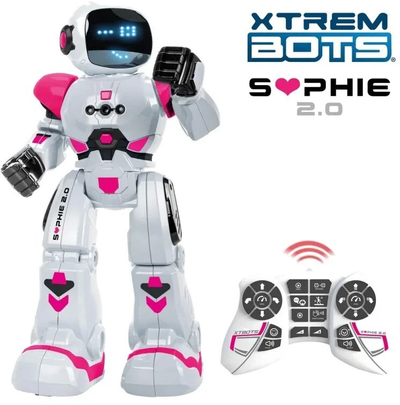 Lodër robot Xtrem Bots Sophie 2.0, me pult, fytyrë LED, e bardhë me rozë