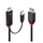 Kabllo Lindy DisplayPort në HDMI me USB A, 1m, i zi