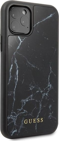 Kuti telefoni Guess Marble për iPhone 11 Pro, TPU, me pamje mermeri, e zezë