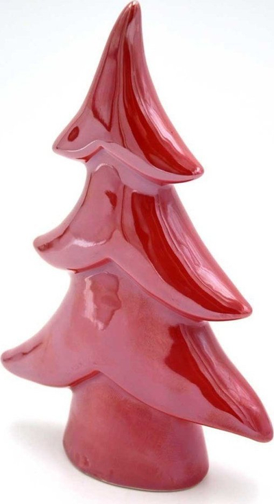 Stoli i Krishtlindjeve Saska Garden Saska Christmas, pemë porcelani 12.5 cm, ngjyrë e kuqe me perlë