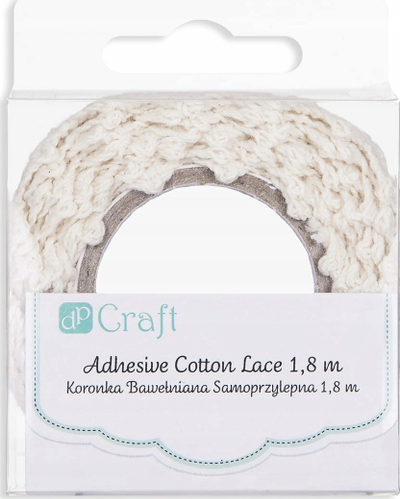 Dantellë vetëngjitëse pambuku Cotton, 1.8m, ecru