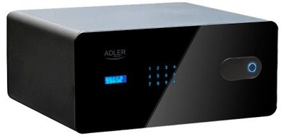 Kasafortë sirtari Adler AD 1044, 17L, panel me prekje dhe lexues gjurmësh, e zezë
