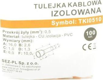 Ferulë e izoluar për kabllo, 0.5 mm, plastike, portokalli