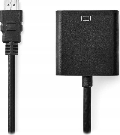 Adapter HDMI në VGA Nedis, 1080p, dalje audio 3.5 mm, i zi