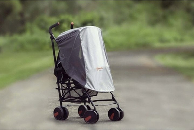 Тенда за сонце за количка Diono Sunshade 2 во 1, UV 50+ филтер, мрежа против инсекти, црна