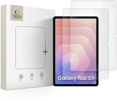 Xham mbrojtës i temperuar Tech-Protect Glass Fit+ 2 Pack, Samsung Galaxy Tab S11 11.0 X730 X736B, 0.3mm, transparent