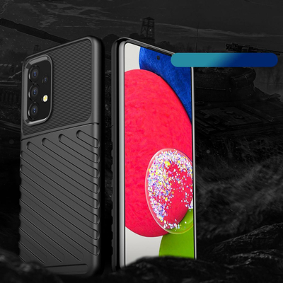 Kapak mbrojtës Hurtel Thunder Case për Samsung Galaxy A53 5G, TPU i butë, antishok, i zi