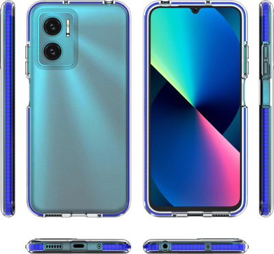 Maskë silikoni Hurtel Spring Case për Xiaomi Redmi 10, transparente, me kornizë rozë të çelët