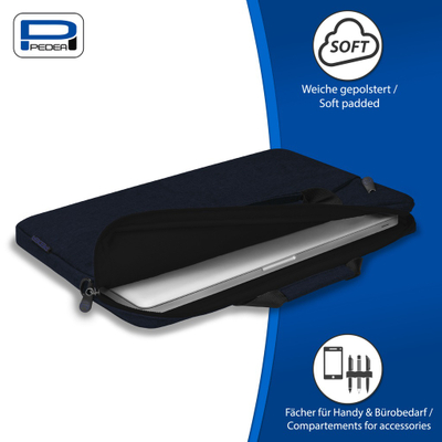 Çantë laptopi PEDEA Fashion, 15.6" 39.6cm, blu me të zezë