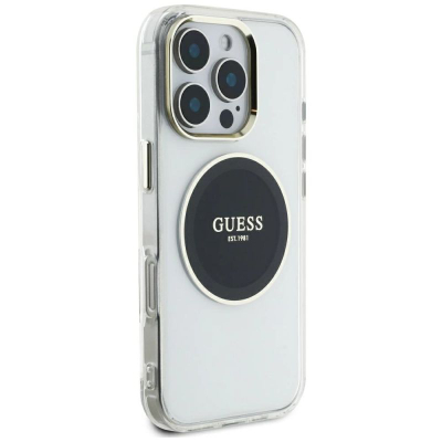 Заштитна маска Guess IML Metal Colored Circle MagSafe, за iPhone 16 Pro Max, проѕирна