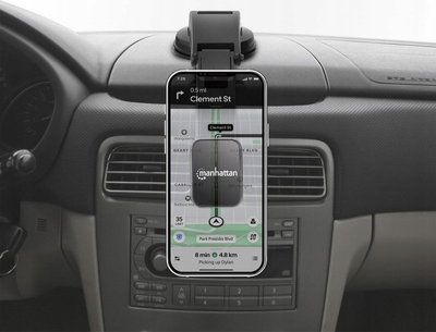 Mbajtëse magnetike makine Manhattan Universal, për telefon, rrotullim horizontal edhe vertikal, e zezë