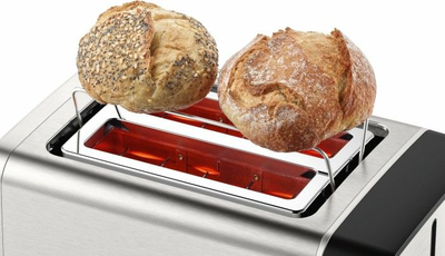 Toaster Bosch TAT5P420DE, për 2 feta buke, 970W, i zi me argjend