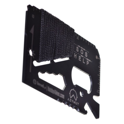 Kartë multifunksionale Azimuth Tool Card, 13 vegla, çelik inox, e zezë
