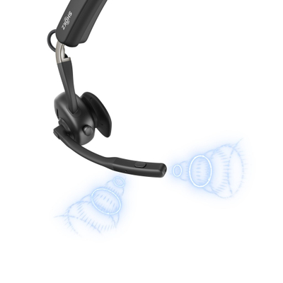 Безжични слушалки SHOKZ OpenMeet UC, Bluetooth, пренос преку коска, со USB A адаптер, сиви