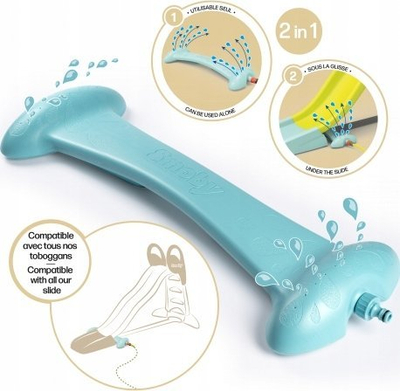 Shatërvan uji për kalamaj Smoby Splashy Way 2‑në‑1, lidhet me zorrë kopshti, plastike e fortë, blu
