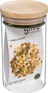 Kavanoz qelqi 5Five, 1L, me kapak bambuje, i tejdukshëm