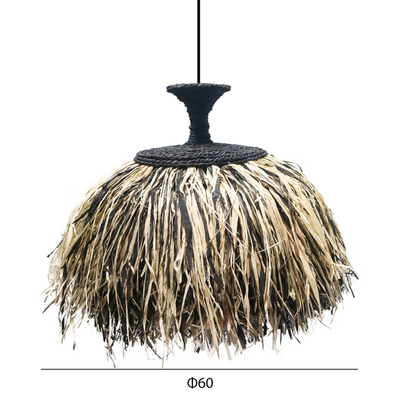Llambë tavanore ORDEM HM4716, 60cm, fibra sisal dhe banane, e zezë natyrale