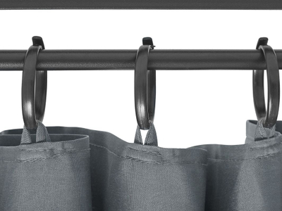 Çadër kopshti Beliani Gazebo Colos, metal 4x3 m, me perde, gri grafit